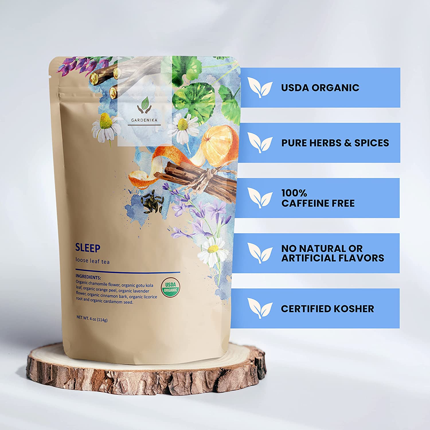 Sleep Tea – Organic Chamomile, Lavender & Gotu Kola Evening Blend