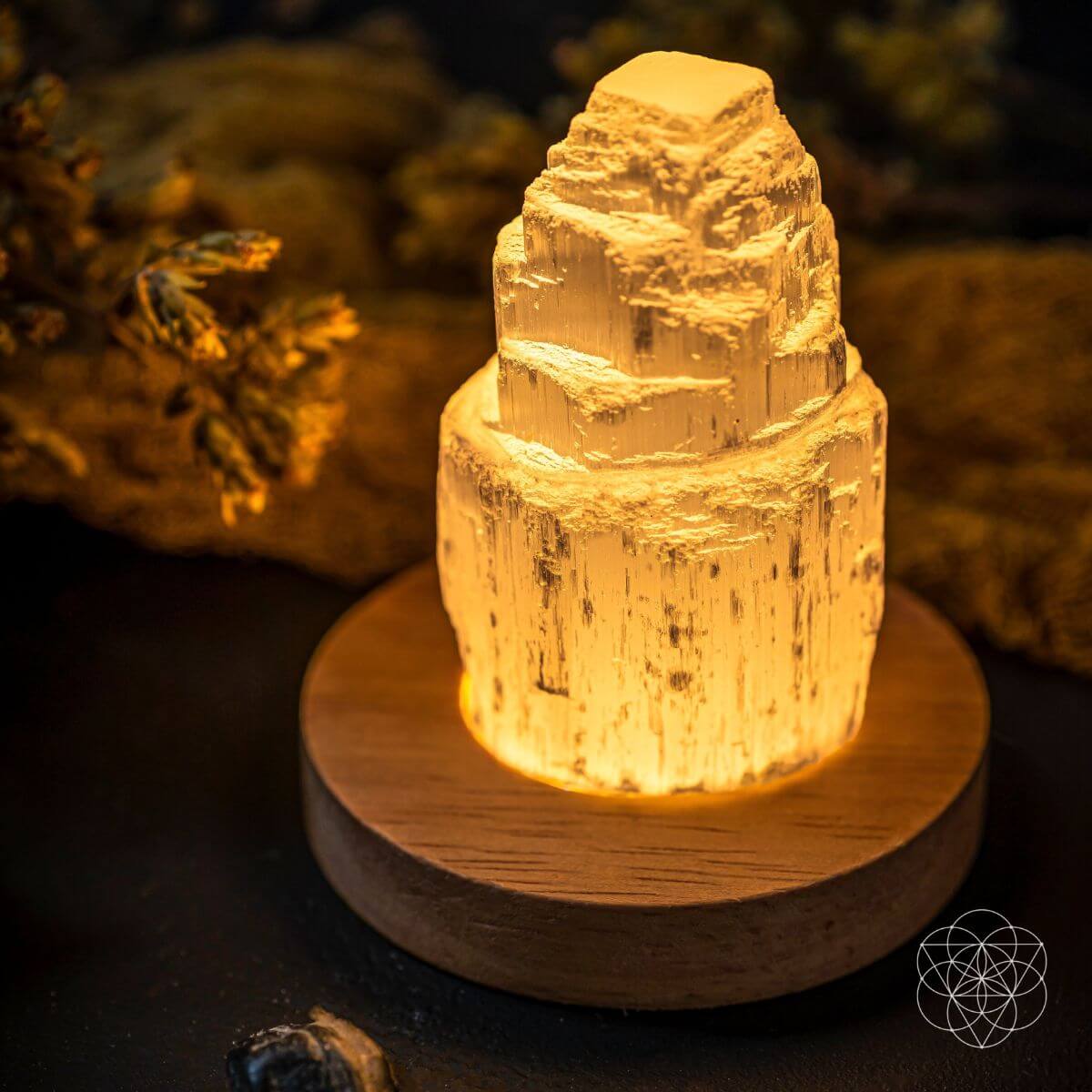 Selenite Cleansing Lamp – Crystal Nightlight for Sleep & Energy Cleansing