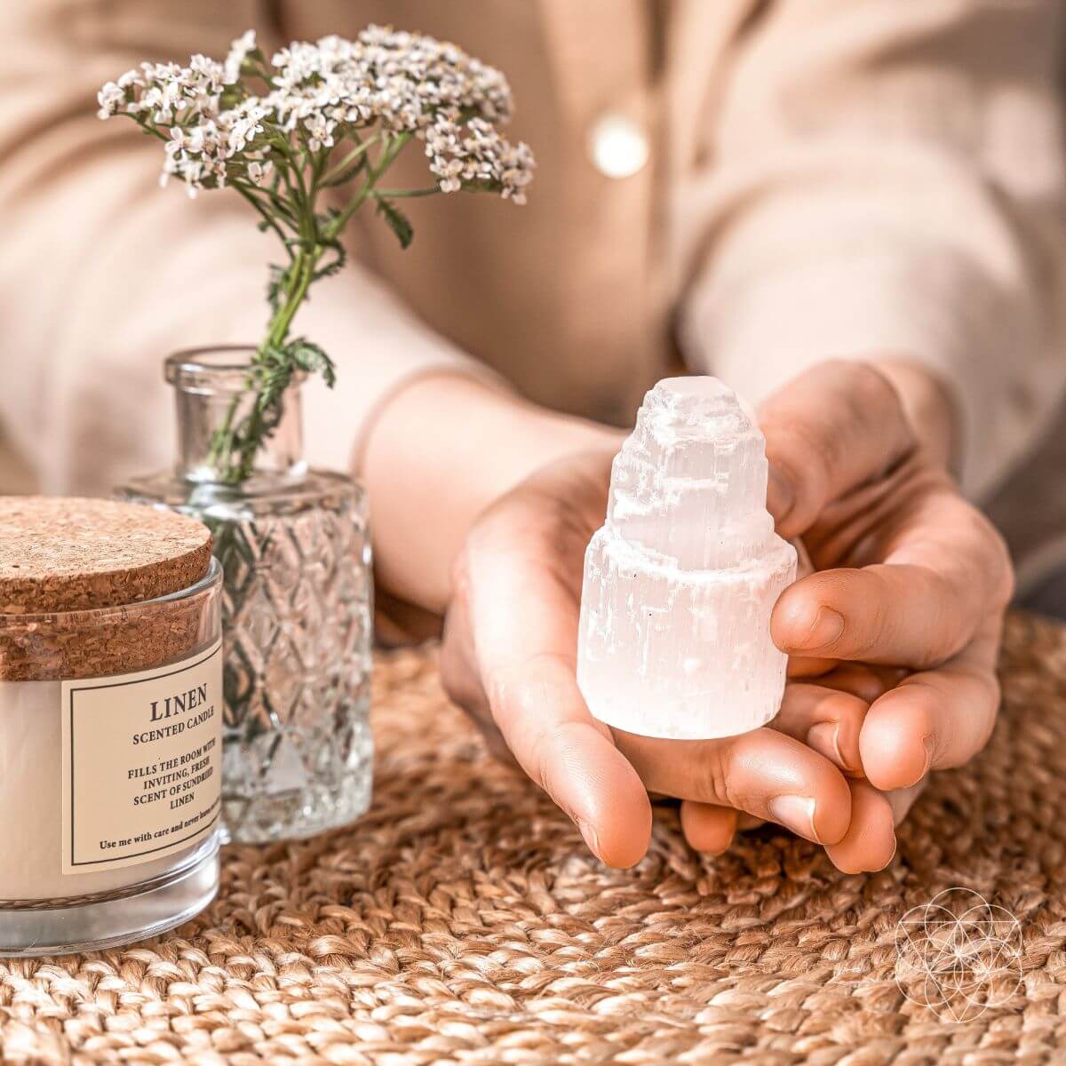 Selenite Cleansing Lamp – Crystal Nightlight for Sleep & Energy Cleansing